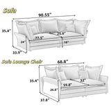 Modern Comfy Upholstered Sofa Cloud Couch, Deep Seat Couches With Multiple Large Soft Pillows - Furniture Home Direct