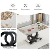 Large Rectangular Faux Marble Dining Table - Furniture Home Direct