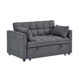 Sienna - Tufted Convertible Sleeper Sofa With Chaise - Gray - Furniture Home Direct