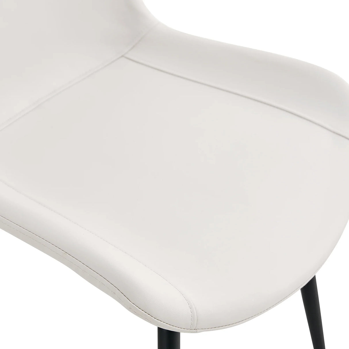 Set Of 6 White Faux Leather Dining Chairs - Furniture Home Direct