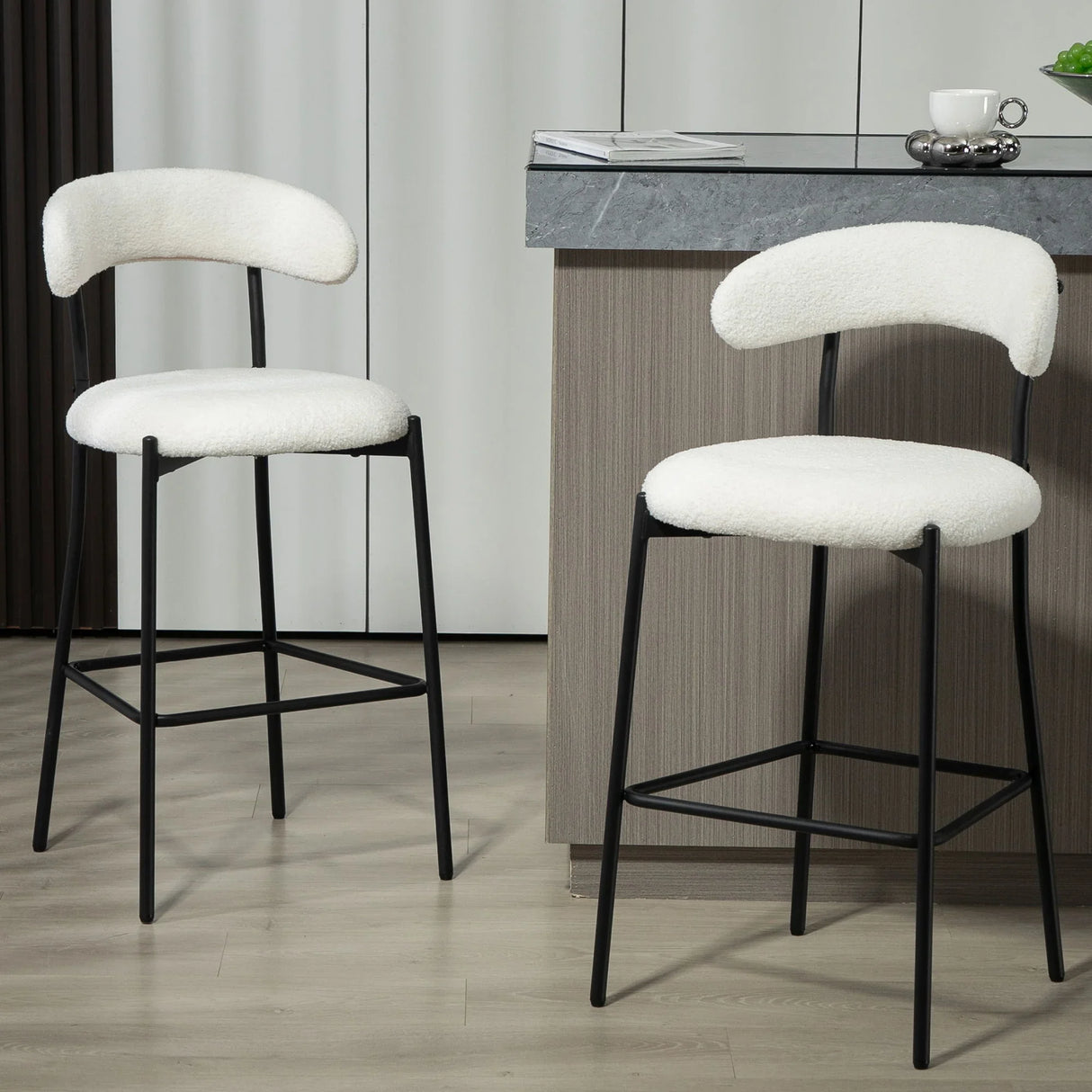 Counter Height Bar Stools With Powder Coating Base And Footrest - Furniture Home Direct