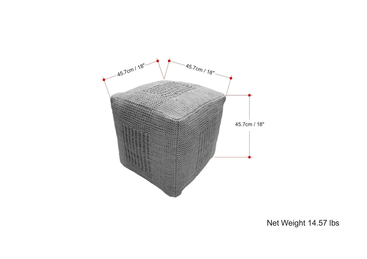 Delilah - Square Woven Pouf - Natural - Furniture Home Direct