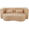 2 In 1 Convertible Full Size Folding Loveseat Couch With Soft Teddy Fabric - Furniture Home Direct