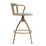 Counter Height Stool Swivel Set Of 2 Open Back Beige - Furniture Home Direct