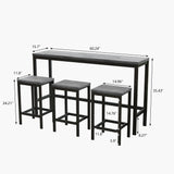 Modern Design Long Dining Table Set With 3 Stools - Furniture Home Direct