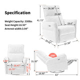 29.92" 270 Power Swivel Rocker Recliner Chair, Electric Glider Reclining Sofa With USB Ports, Power Swivel Glider, Rocking Chair Nursery Recliners For Living Room Bedroom - Furniture Home Direct