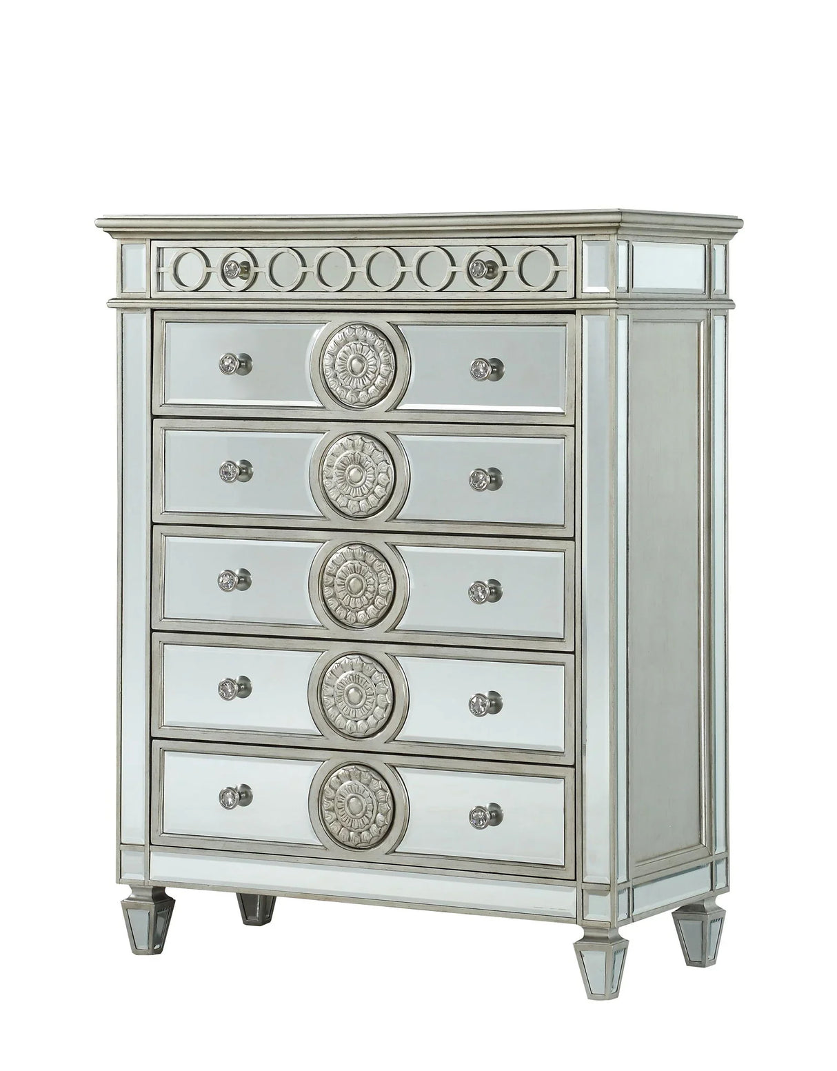 Varian - Mirrored Chest - Silver - Furniture Home Direct