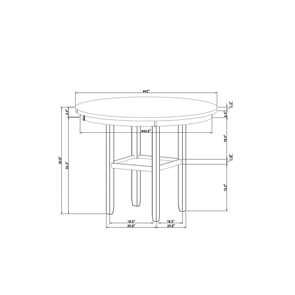 Greta - Bar Table - Antique White - Furniture Home Direct