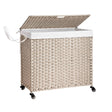 Laundry Hamper With Lid PE Rattan Powder Coating Frame Clothes Hampers With 2 Removable Bags - Furniture Home Direct