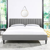 Aspen - Vertical Tufted Modern Headboard Platform Bed Set - Furniture Home Direct