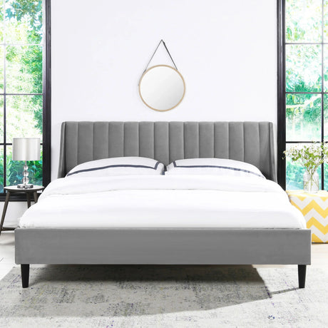 Aspen - Vertical Tufted Modern Headboard Platform Bed Set - Furniture Home Direct