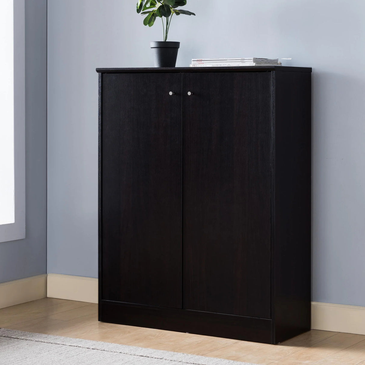 Shoe / Storage Cabinet With Two Doors Five Shelves - Furniture Home Direct