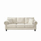 3 Seater Sofa With Tufted Upholstery, Rolled Arms, Nailhead Trim - Furniture Home Direct