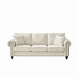 3 Seater Sofa With Tufted Upholstery, Rolled Arms, Nailhead Trim - Furniture Home Direct