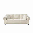 3 Seater Sofa With Tufted Upholstery, Rolled Arms, Nailhead Trim - Furniture Home Direct