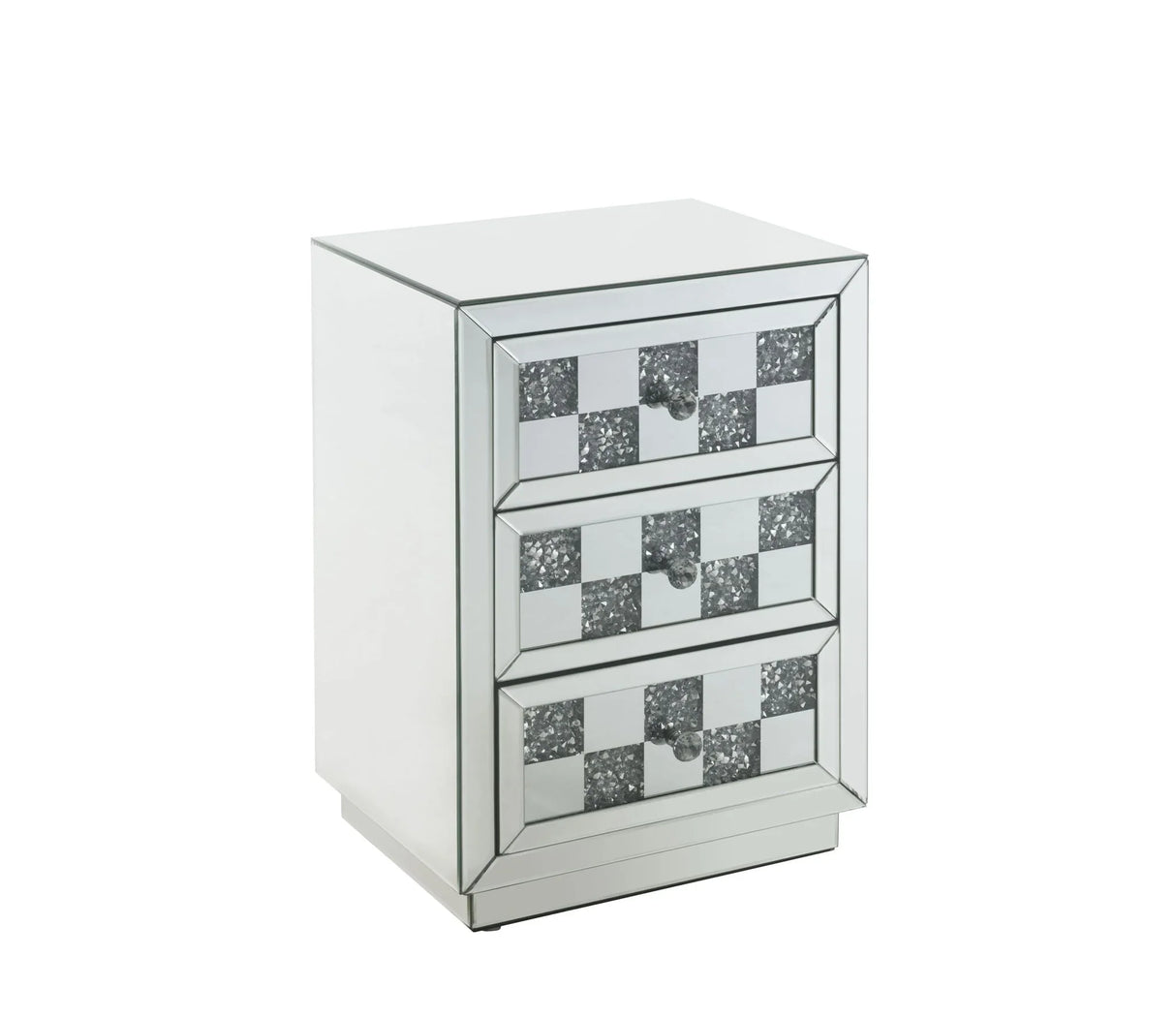 Noralie - Mirrored Faux Diamonds Accent Table - Silver - Furniture Home Direct