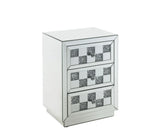 Noralie - Mirrored Faux Diamonds Accent Table - Silver - Furniture Home Direct