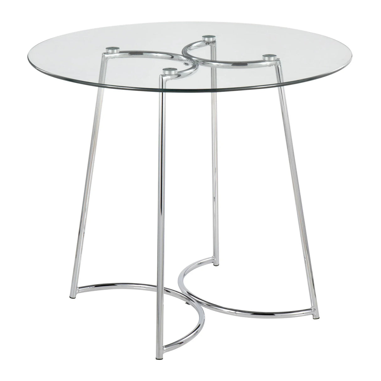 Cece Dahlia - 3 Piece Contemporary Dining Set - Chrome / Clear / Gray - Furniture Home Direct