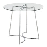 Cece Dahlia - 3 Piece Contemporary Dining Set - Chrome / Clear / Gray - Furniture Home Direct