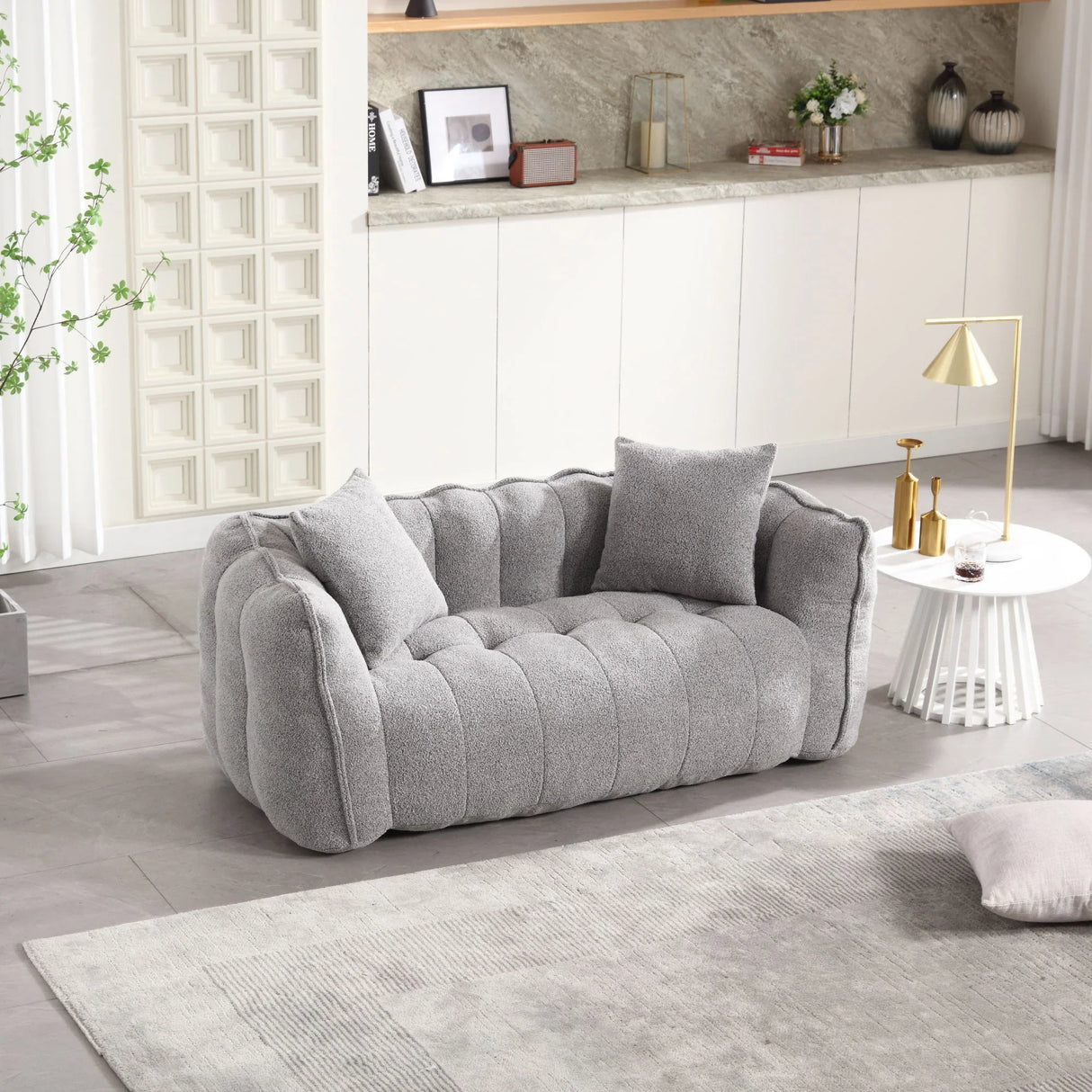 Cozy Beanbag Chair With High Resilience Foam Core For 2 - Furniture Home Direct