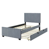 Upholstered Design Platform Bed With Trundle - Furniture Home Direct