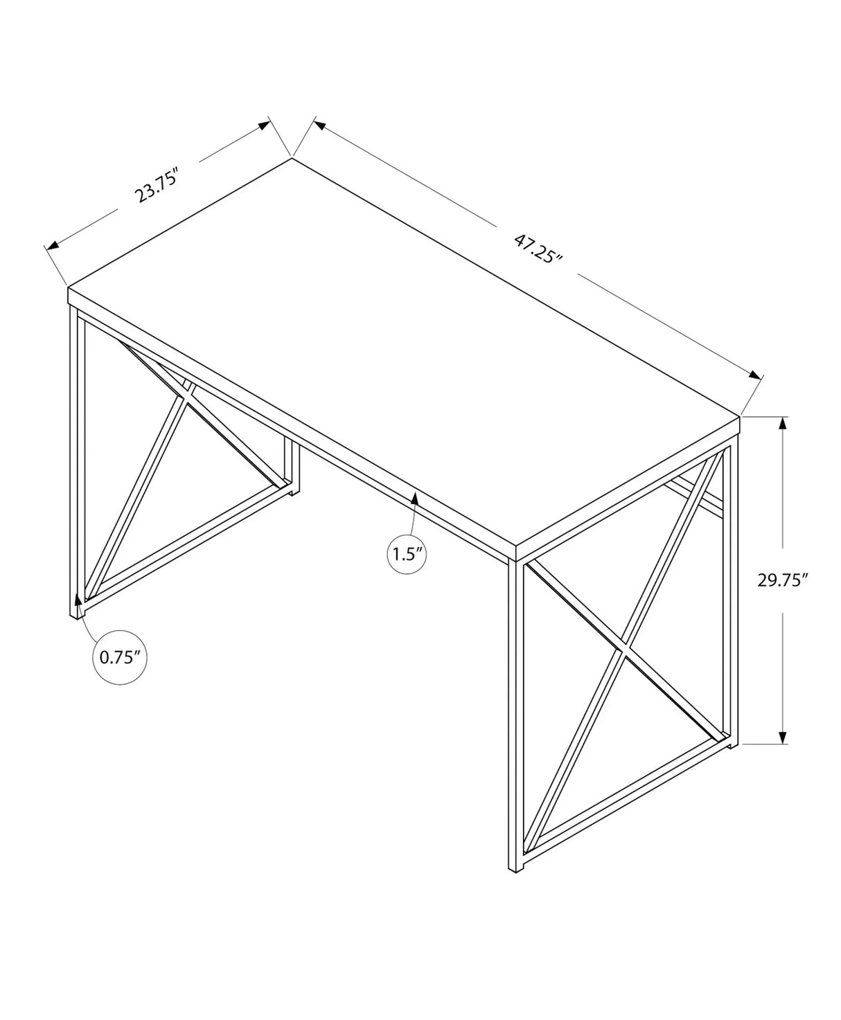 Computer Desk For Home Office, Laptop, Glossy Contemporary & Modern - Furniture Home Direct