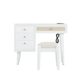 Vanity Desk Bohemian Retro Wood Makeup Station White - Furniture Home Direct