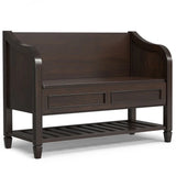 Connaught - Entryway Storage Bench With Shelf - Chestnut - Furniture Home Direct