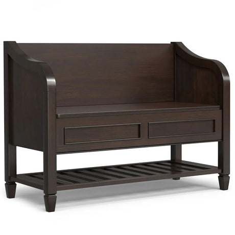 Connaught - Entryway Storage Bench With Shelf - Chestnut - Furniture Home Direct