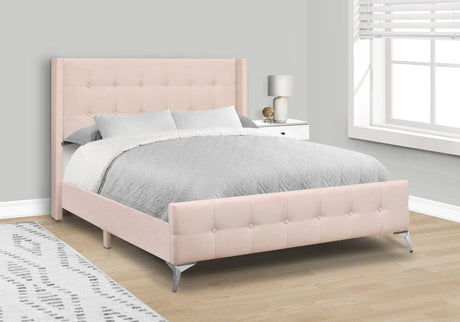 Queen Size Bed Upholstered - Pink - Furniture Home Direct
