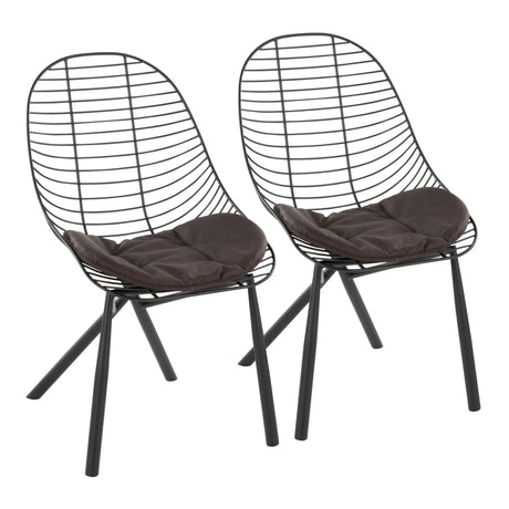 Wired - Contemporary Chair (Set of 2) - Black / Espresso - Furniture Home Direct