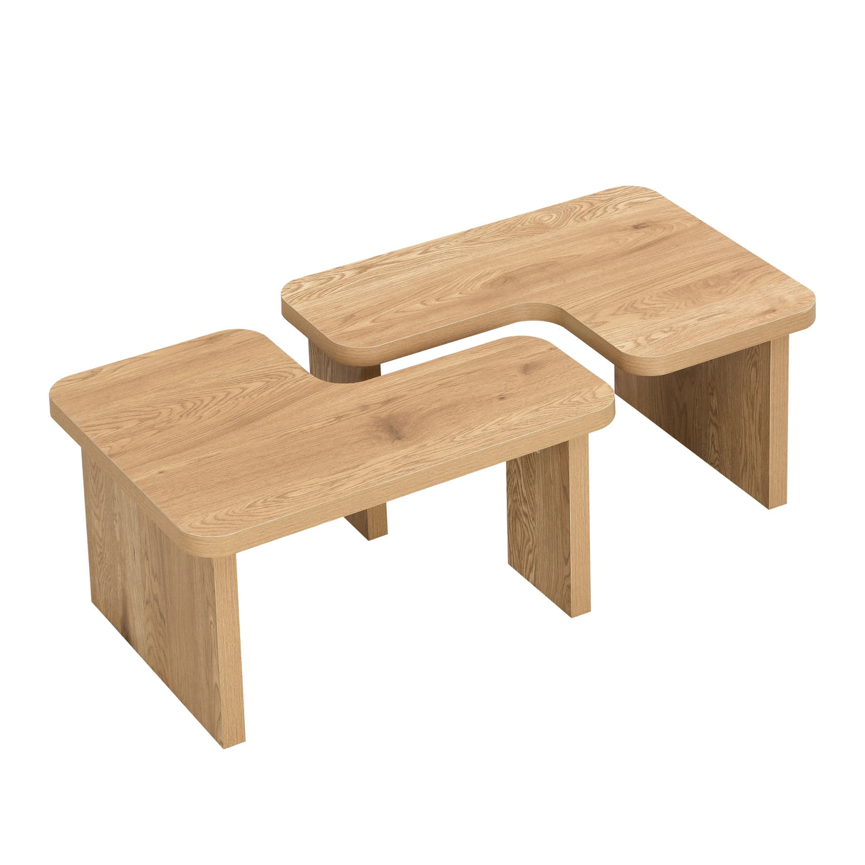Coffee Table Wood Detachable Two Piece Living Room Oak - Furniture Home Direct