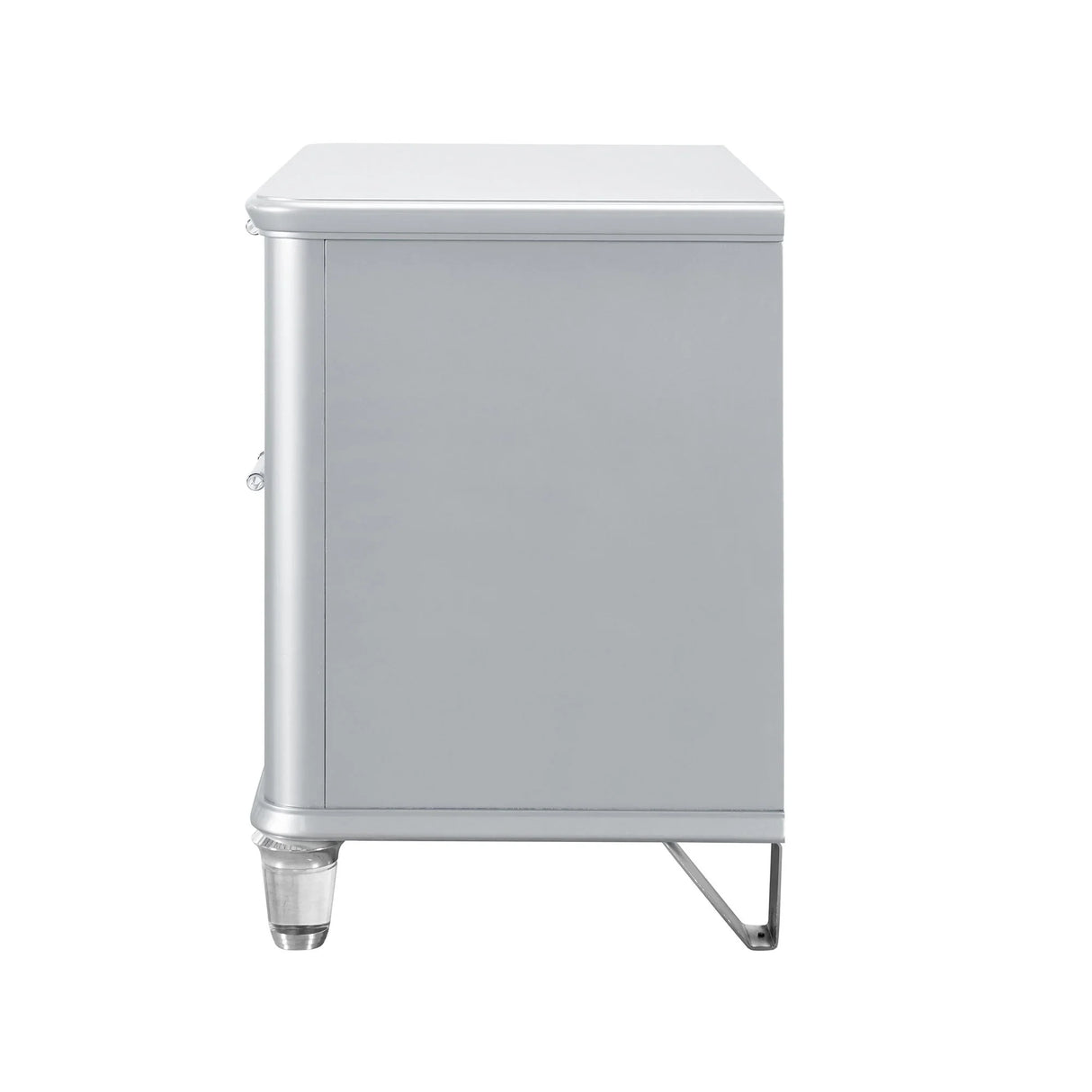 Laura - Nightstand With Sleek Frame And Fronts - Silver - Furniture Home Direct