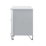 Laura - Nightstand With Sleek Frame And Fronts - Silver - Furniture Home Direct