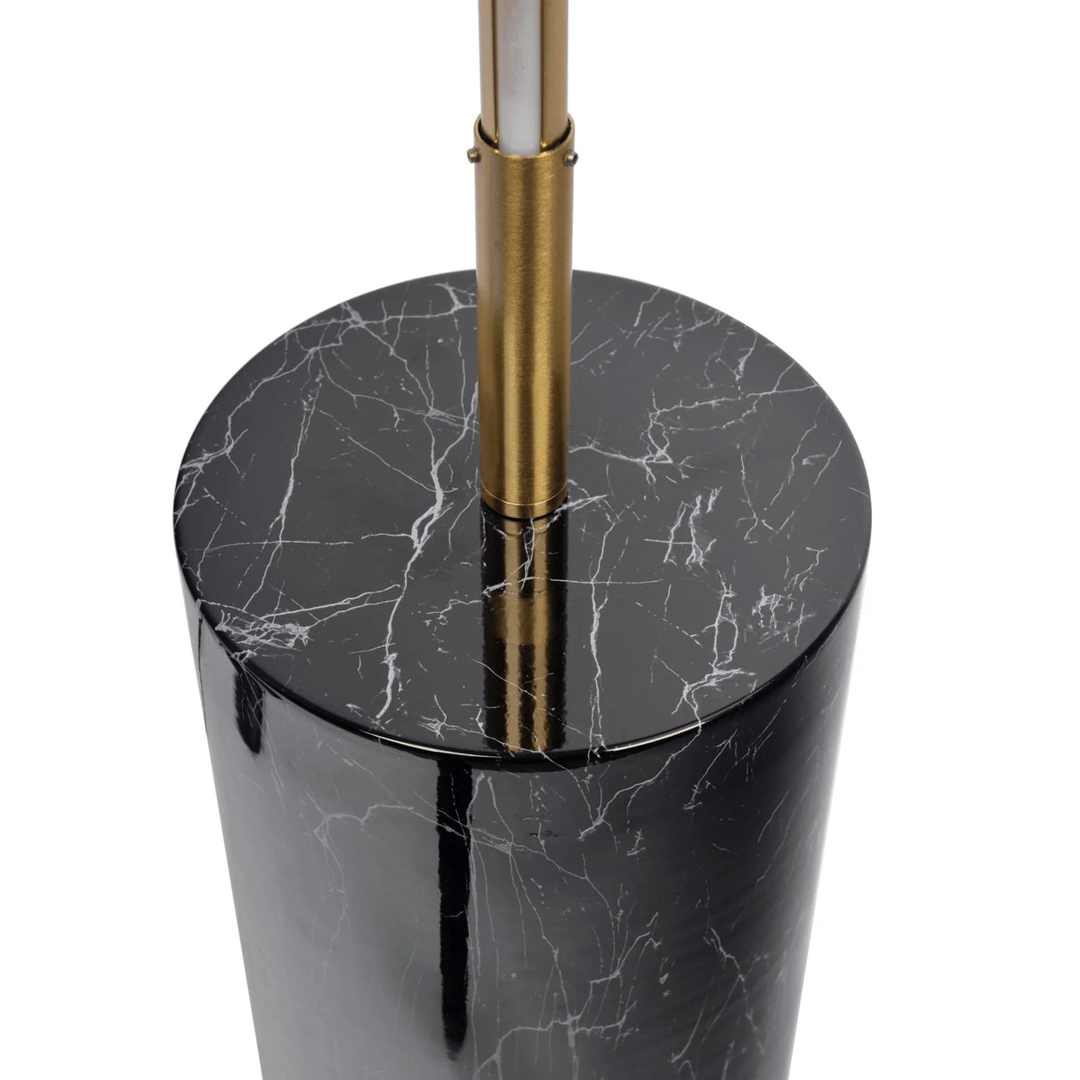 Prism - LED Floor Lamp With On / Off Switch Faux Marble Base - Gold / Marble - Furniture Home Direct