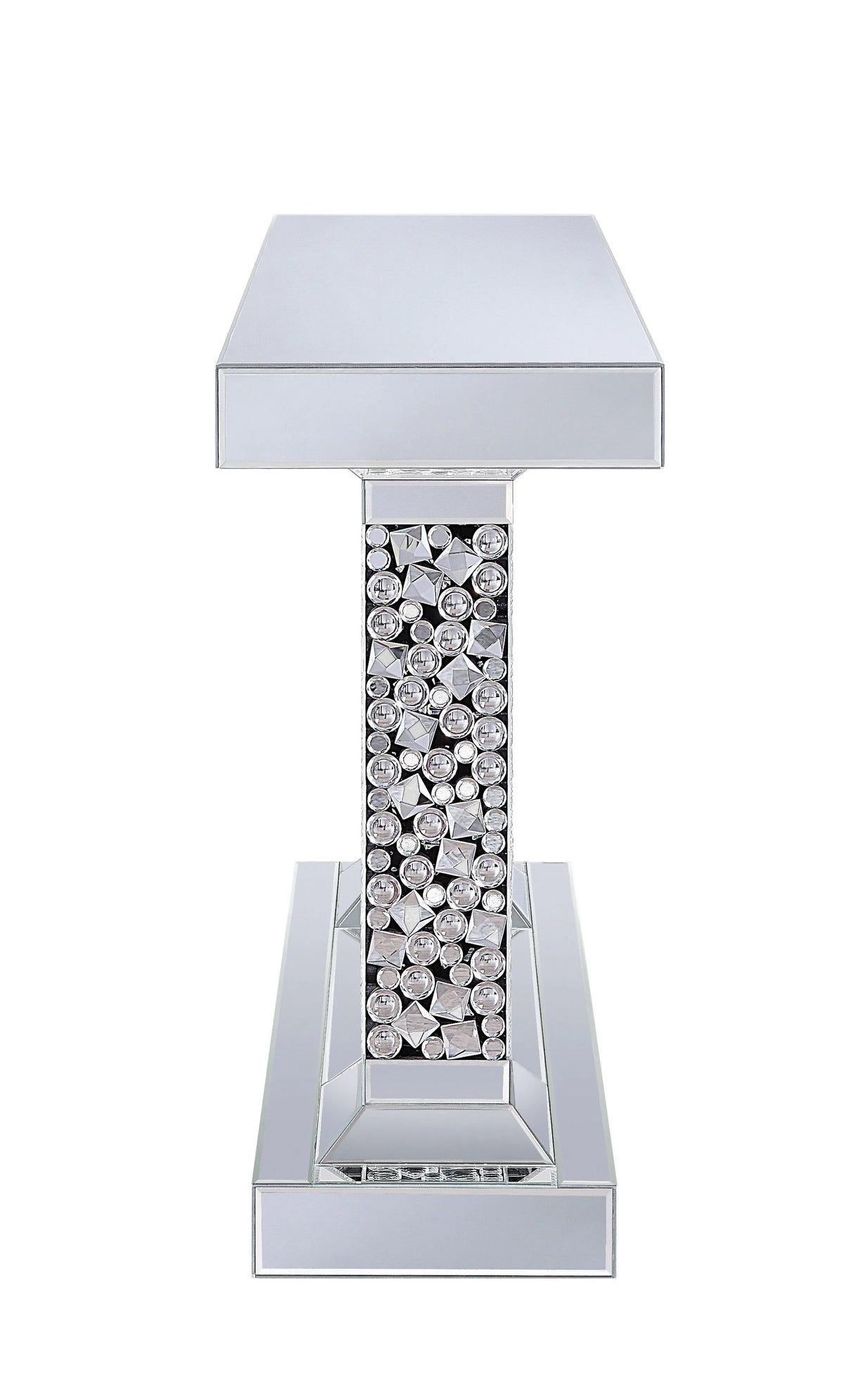 Lachina - Glam Mirrored Faux Gems Console Table - Silver - Furniture Home Direct