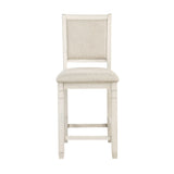 Counter Height Dining Set with Shelves Antique White - Furniture Home Direct