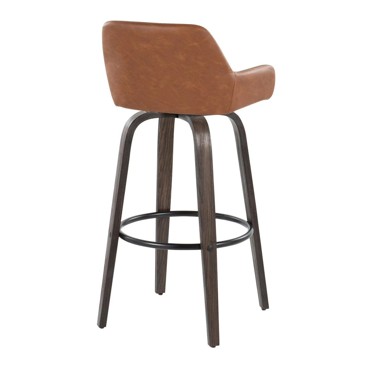 Daniella - Contemporary Fixed Height, Barstool With Swivel With Round Footrest (Set of 2) - Furniture Home Direct