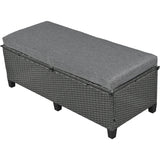 Outdoor Sectional With Side Tables, Tables and Sitting Ottoman- Gray - Furniture Home Direct