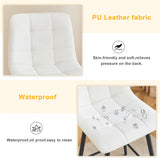 Counter Height Bar Stools Upholstered PU Leather White - Furniture Home Direct