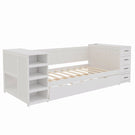 Daybed With Side Shelves, Multi Functional Desk & Charging Station