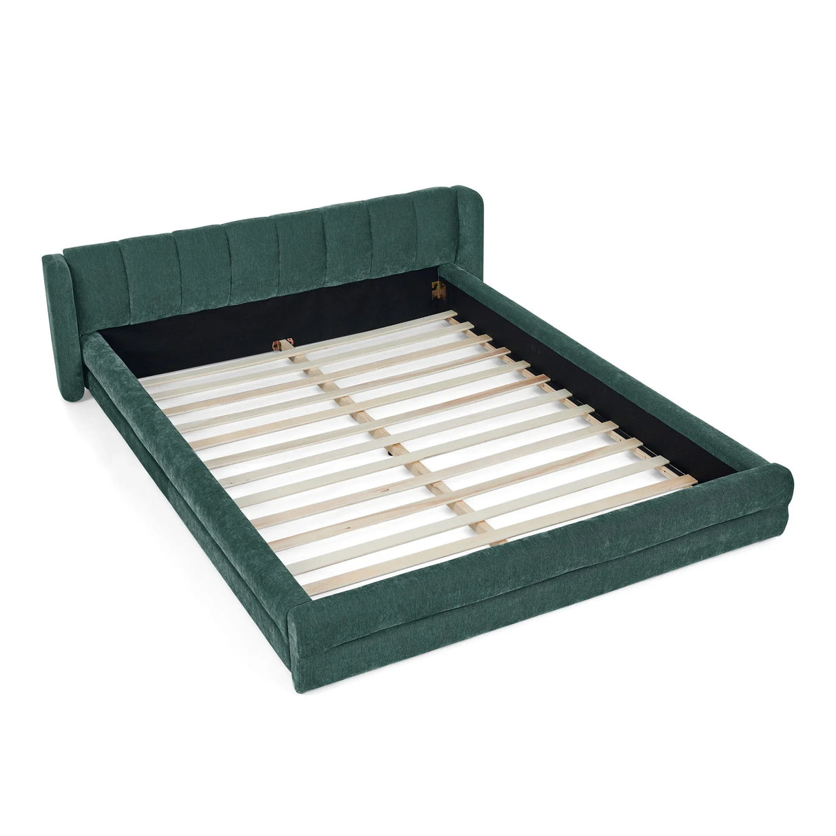 Modern Upholstered Bed Frame With Thick Chenille Fabric And Headboard - Furniture Home Direct