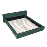 Modern Upholstered Bed Frame With Thick Chenille Fabric And Headboard - Furniture Home Direct