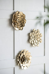 3 Piece Succulent Wall Plaque - Gold - Furniture Home Direct