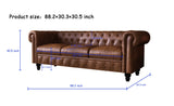 PU Upholstered Tufted Sofa - Brown - Furniture Home Direct