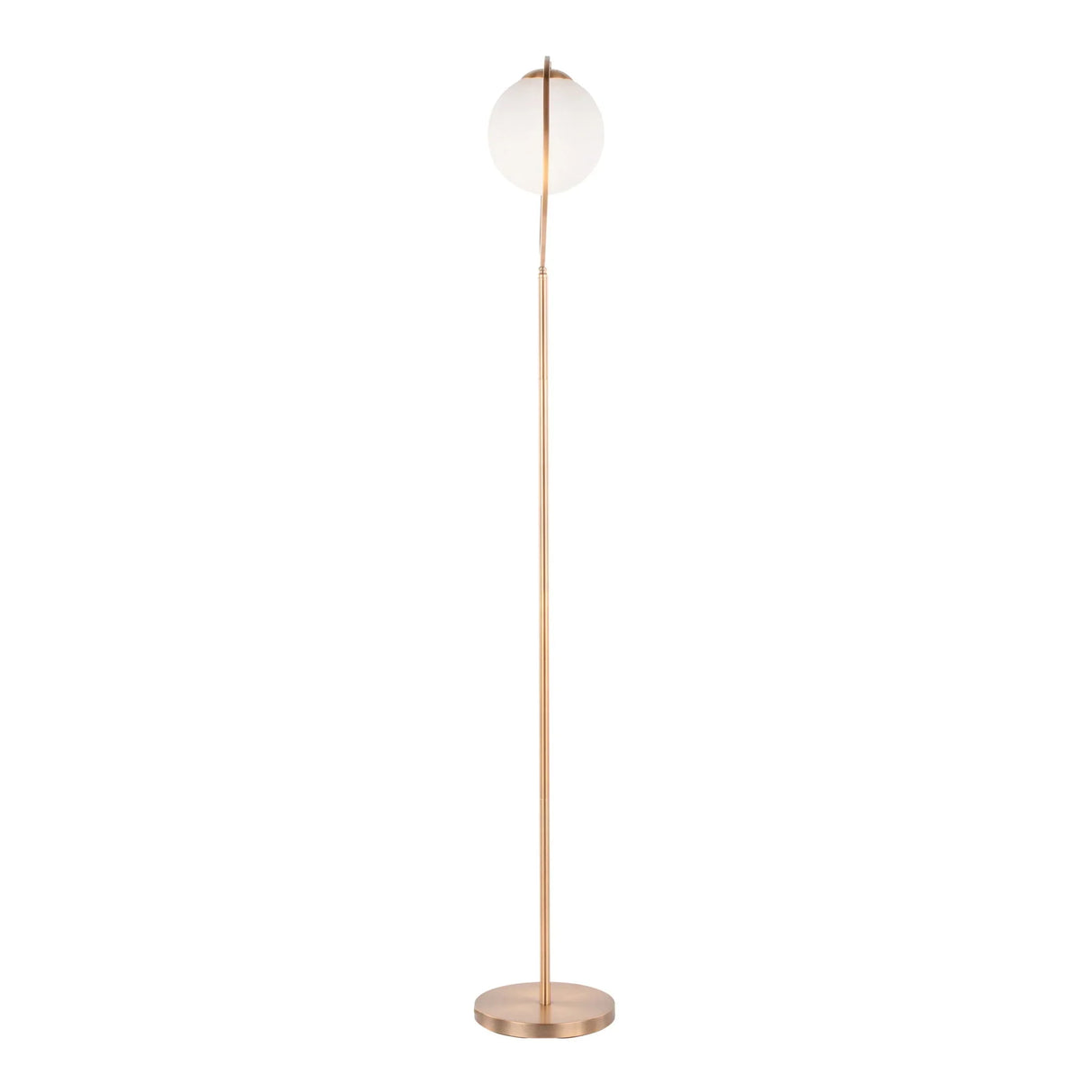 Moon - Contemporary Floor Lamp - Gold / Frosted - Furniture Home Direct