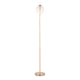 Moon - Contemporary Floor Lamp - Gold / Frosted - Furniture Home Direct