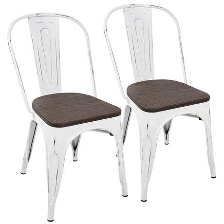 Oregon - IndustrialFarmhouse Stackable Dining Chair (Set of 2) - Furniture Home Direct