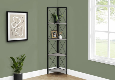 Bookshelf, Bookcase, Etagere, Corner, 4 Tier, Office, Marble Look Contemporary & Modern - Furniture Home Direct