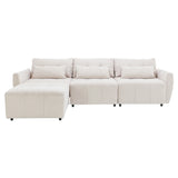 113.3 Modular Sectional With Ottoman And USB C Ports Beige - Furniture Home Direct